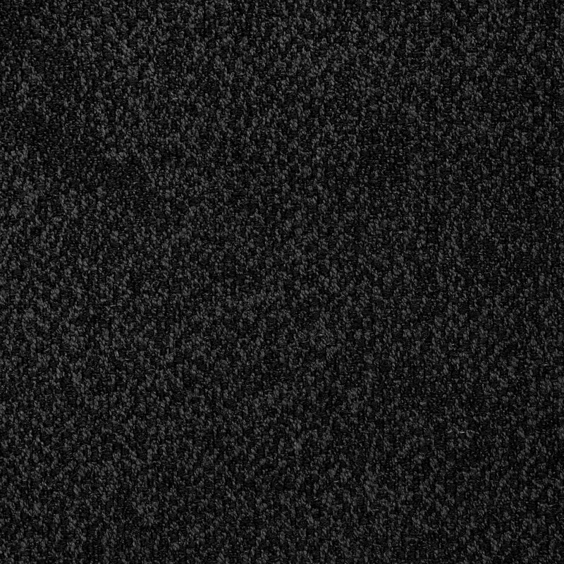 close-up of dark black textured blackout curtain fabric for thermal window treatments