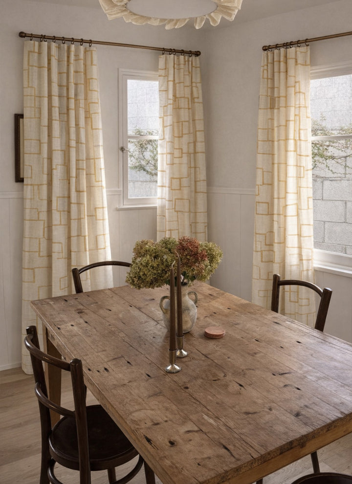 Modern Striped Curtains: Chic Linen Blend for Sleek Modern Interiors