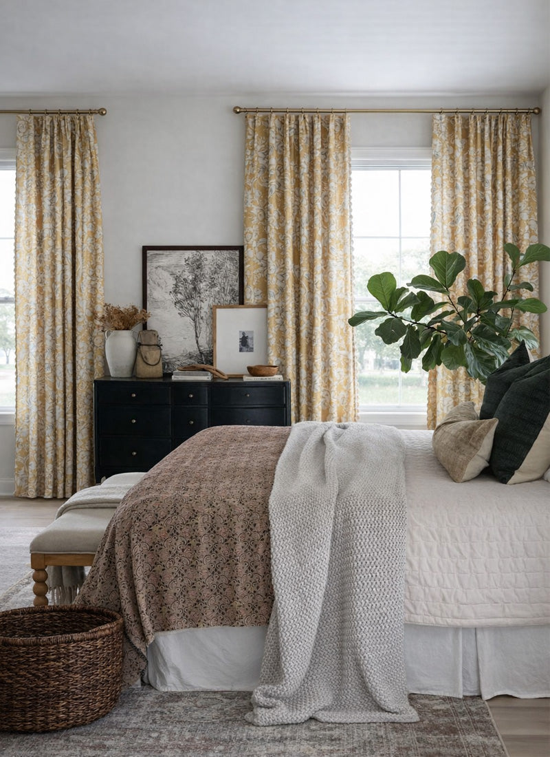 Yellow Floral Curtains