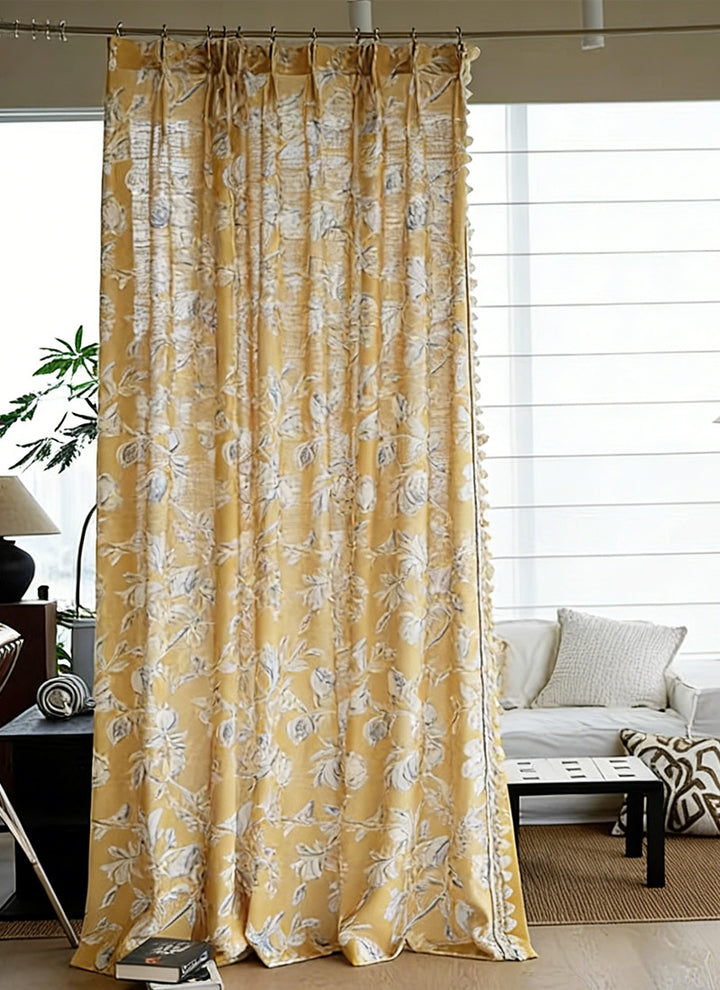 Yellow Floral Curtains