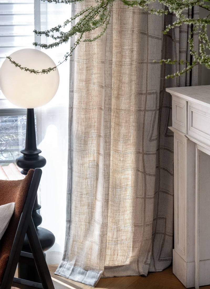 Modern Striped Curtains: Chic Linen Blend for Sleek Modern Interiors