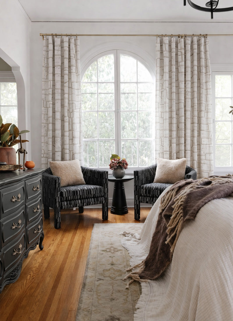 Modern Striped Curtains: Chic Linen Blend for Sleek Modern Interiors