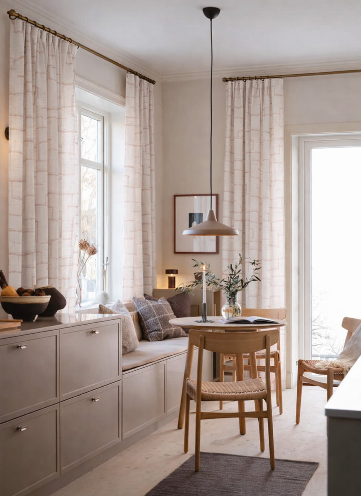 Modern Striped Curtains: Chic Linen Blend for Sleek Modern Interiors