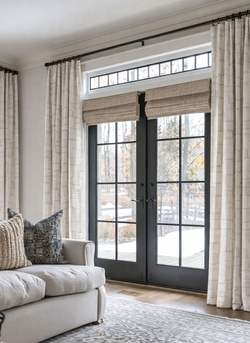 Modern Striped Curtains: Chic Linen Blend for Sleek Modern Interiors