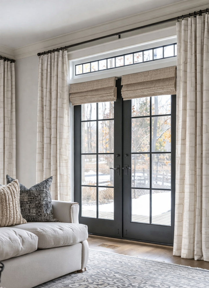 Modern Striped Curtains: Chic Linen Blend for Sleek Modern Interiors