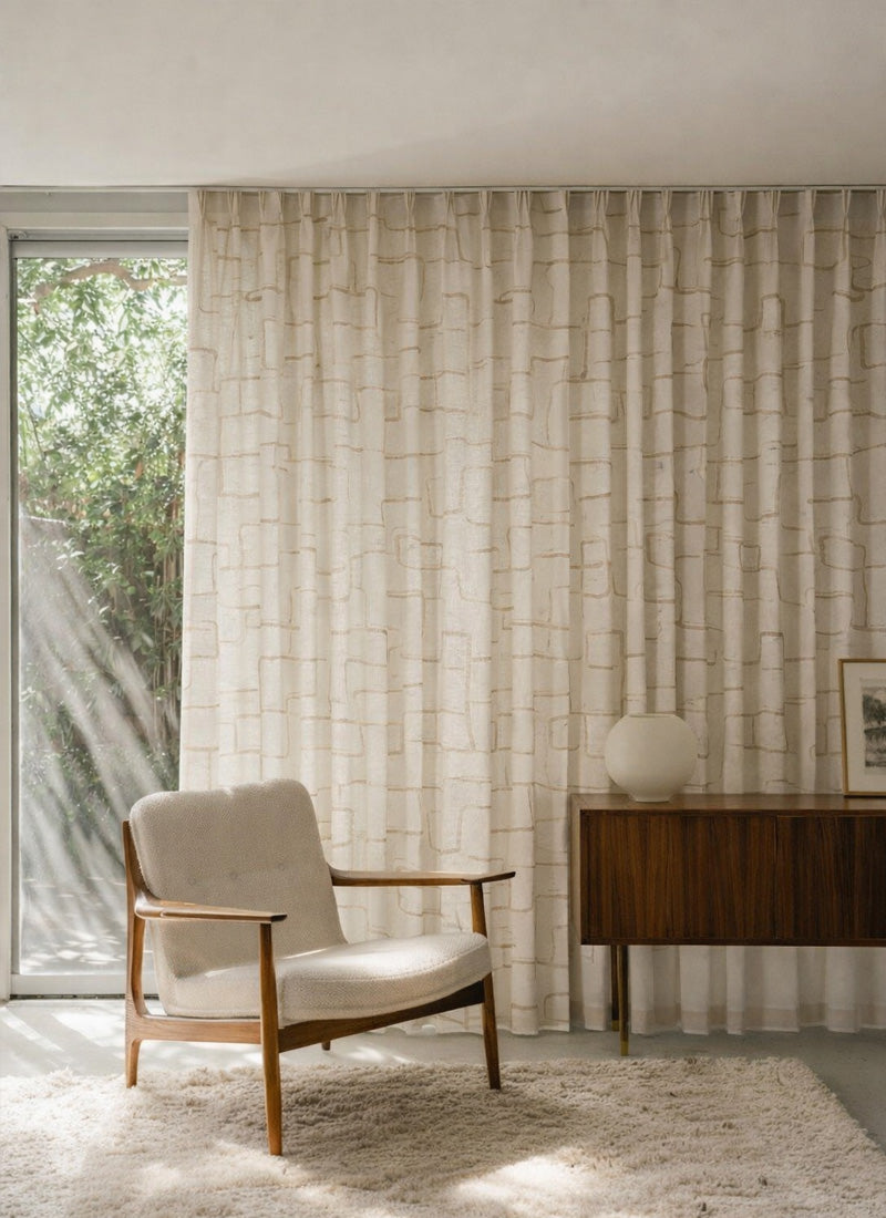 Modern Striped Curtains: Chic Linen Blend for Sleek Modern Interiors