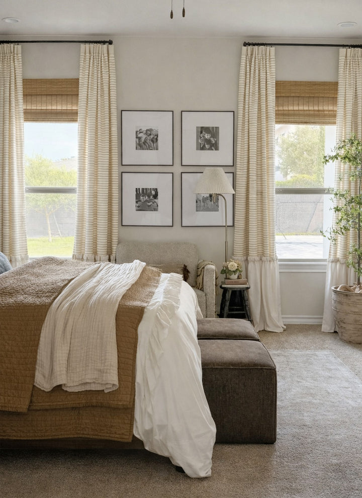 Princess Curtains – Striped Cotton with Tulle Skirt Design