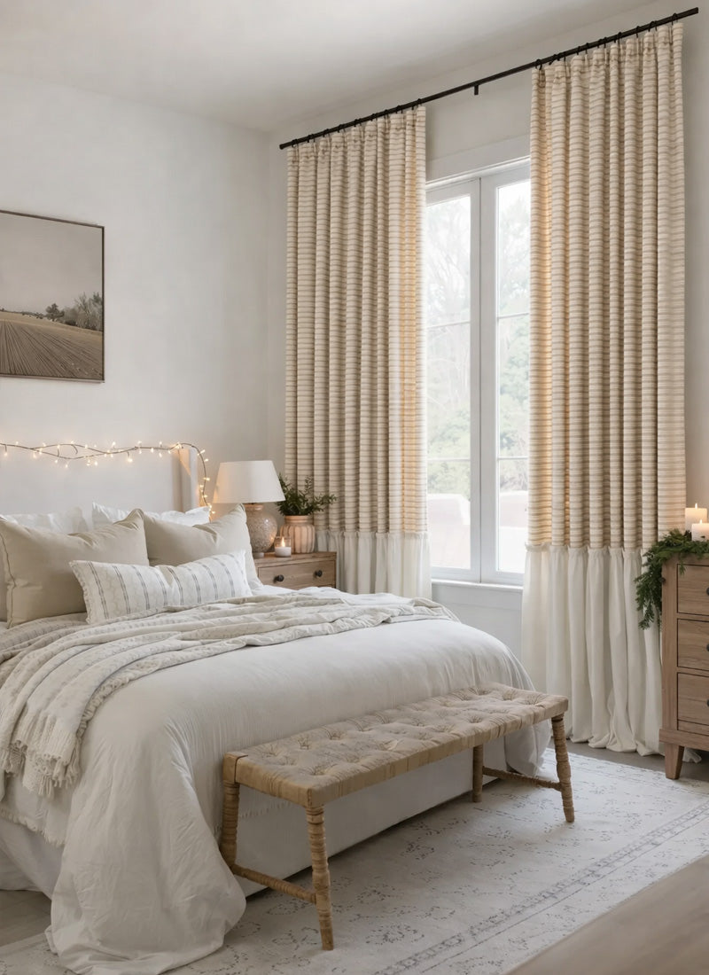 Princess Curtains – Striped Cotton with Tulle Skirt Design