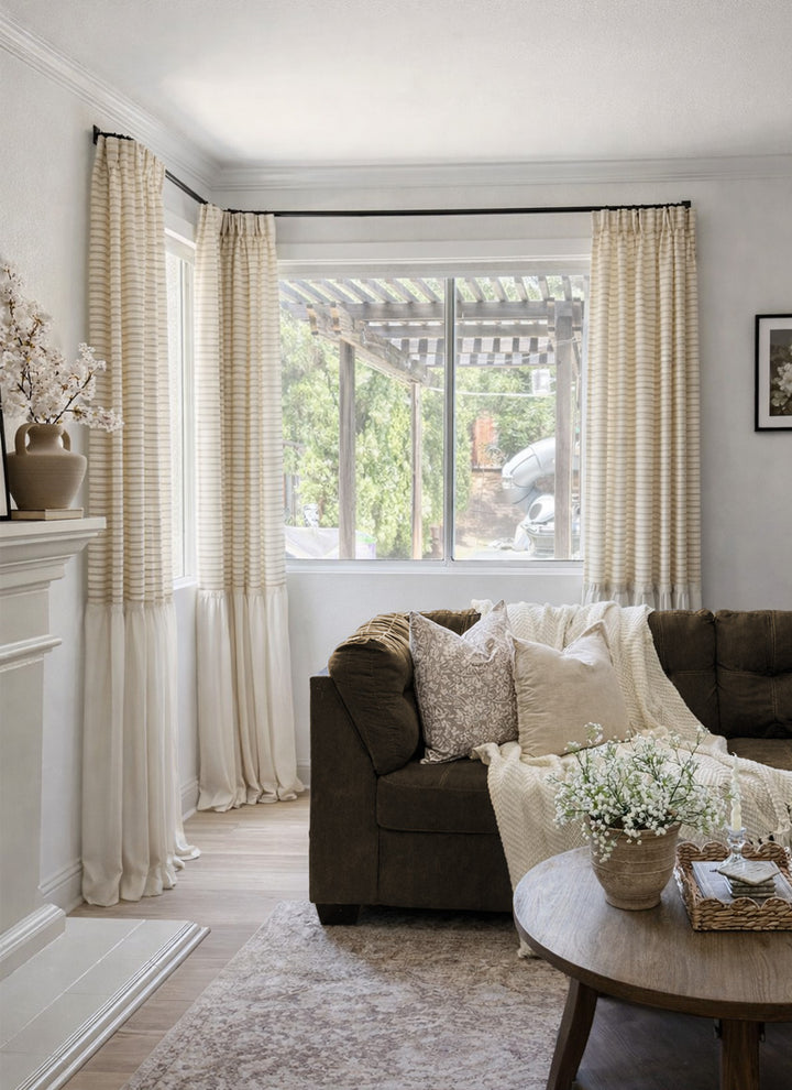 Princess Curtains – Striped Cotton with Tulle Skirt Design