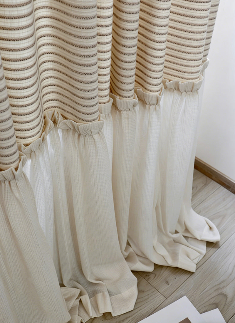 Princess Curtains – Striped Cotton with Tulle Skirt Design