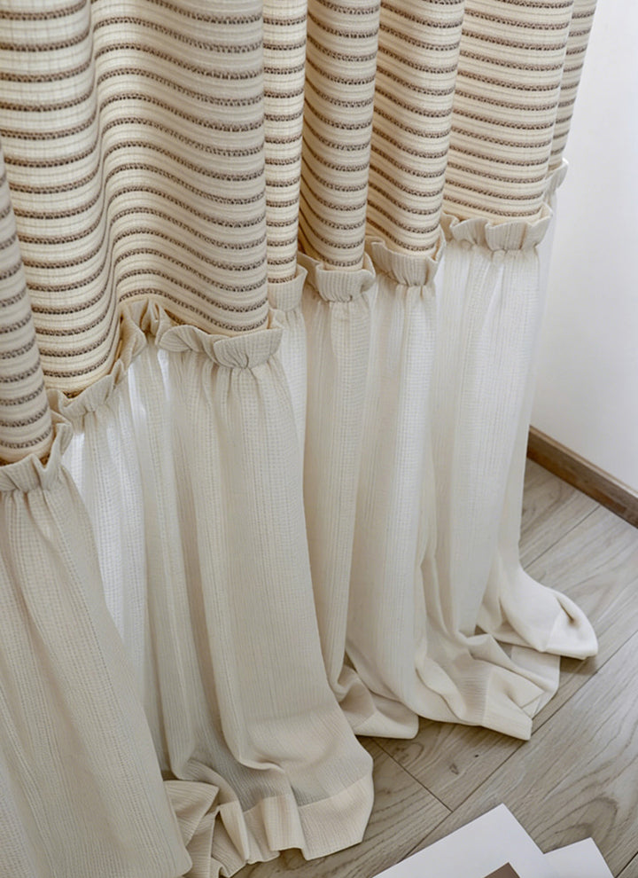 Princess Curtains – Striped Cotton with Tulle Skirt Design