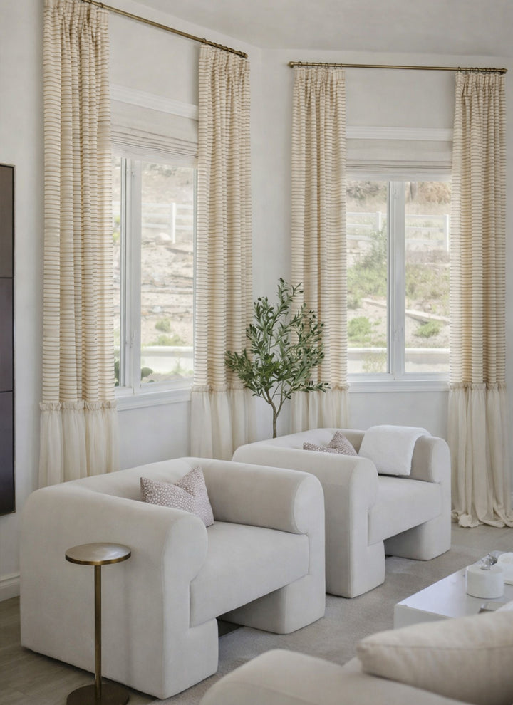 Princess Curtains – Striped Cotton with Tulle Skirt Design