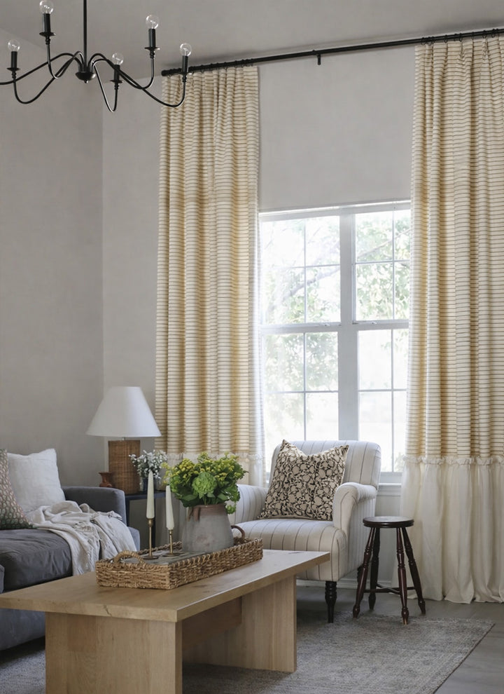 Princess Curtains – Striped Cotton with Tulle Skirt Design