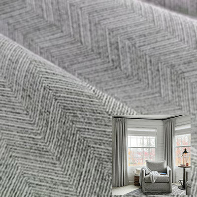 Gentleman Gray｜Chenille curtain fabric sample｜HB69-3