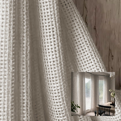 Grey Grid｜Sheer curtain fabric sample｜F2212S-3
