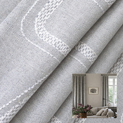 Slate Grid｜Linen curtain fabric sample｜F88105-5