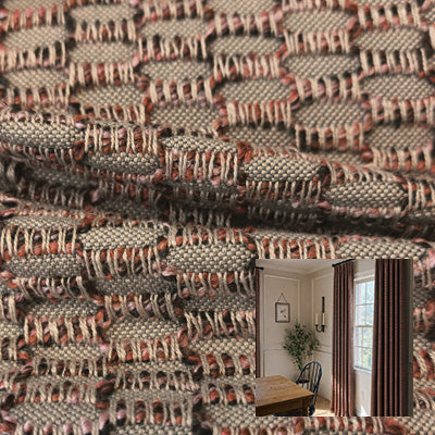 Terracotta Weave｜Linen curtain fabric sample｜F88133-5