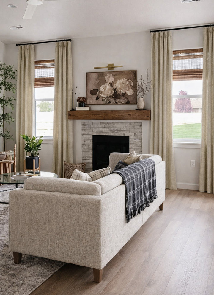 Cotton Blend Curtains with Airy Soft Light Texture