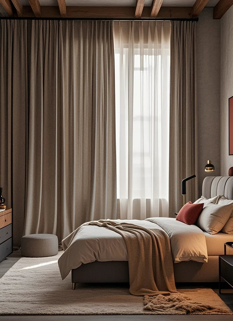 Textured Cotton-Linen Jacquard Curtains