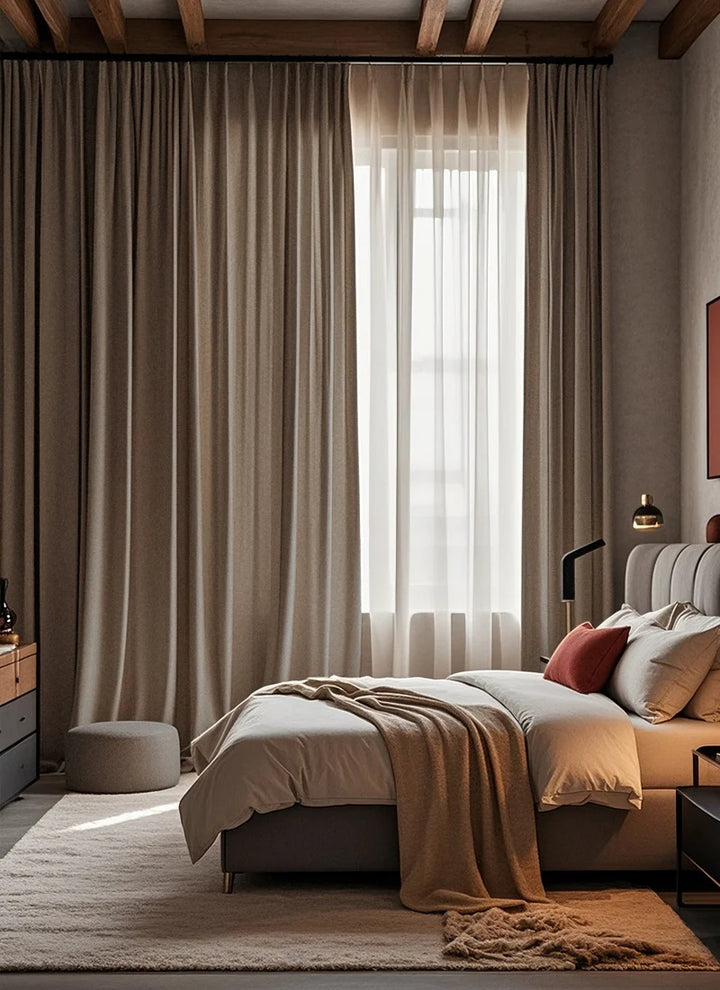 Textured Cotton-Linen Jacquard Curtains