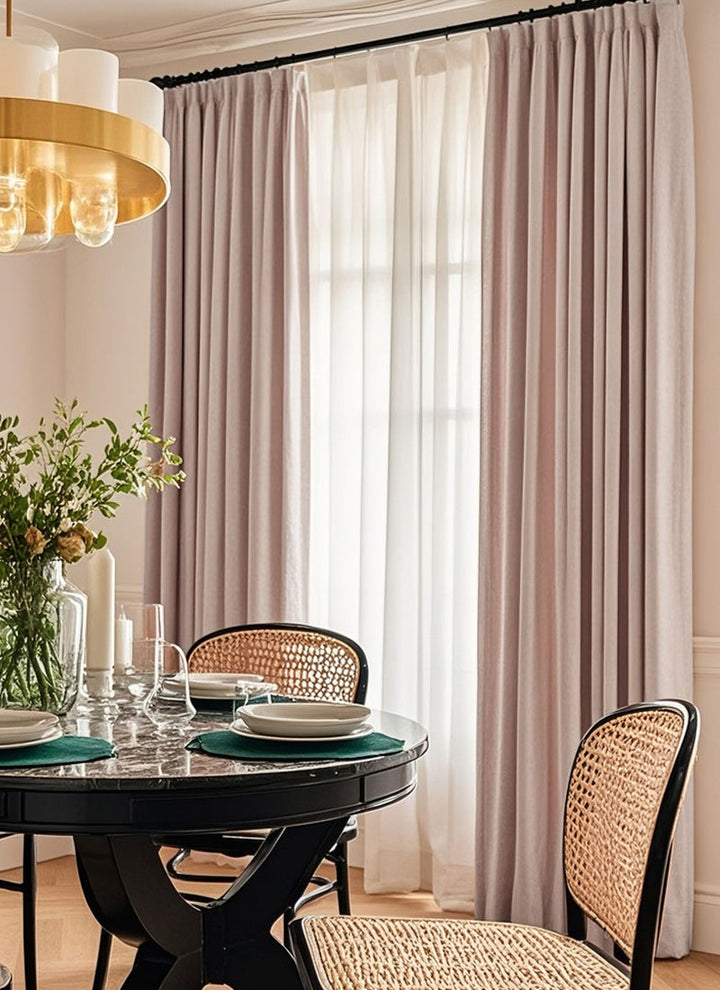 Modern Minimalist Suit Material Double-sided Cotton Dnd linen Curtains