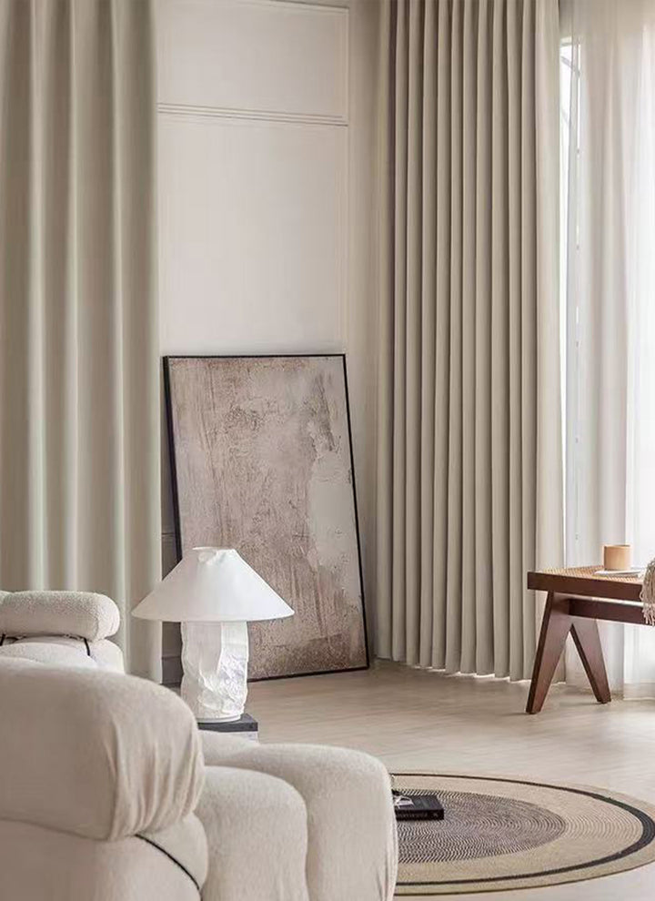 Modern Minimalist Suit Material Double-sided Cotton Dnd linen Curtains