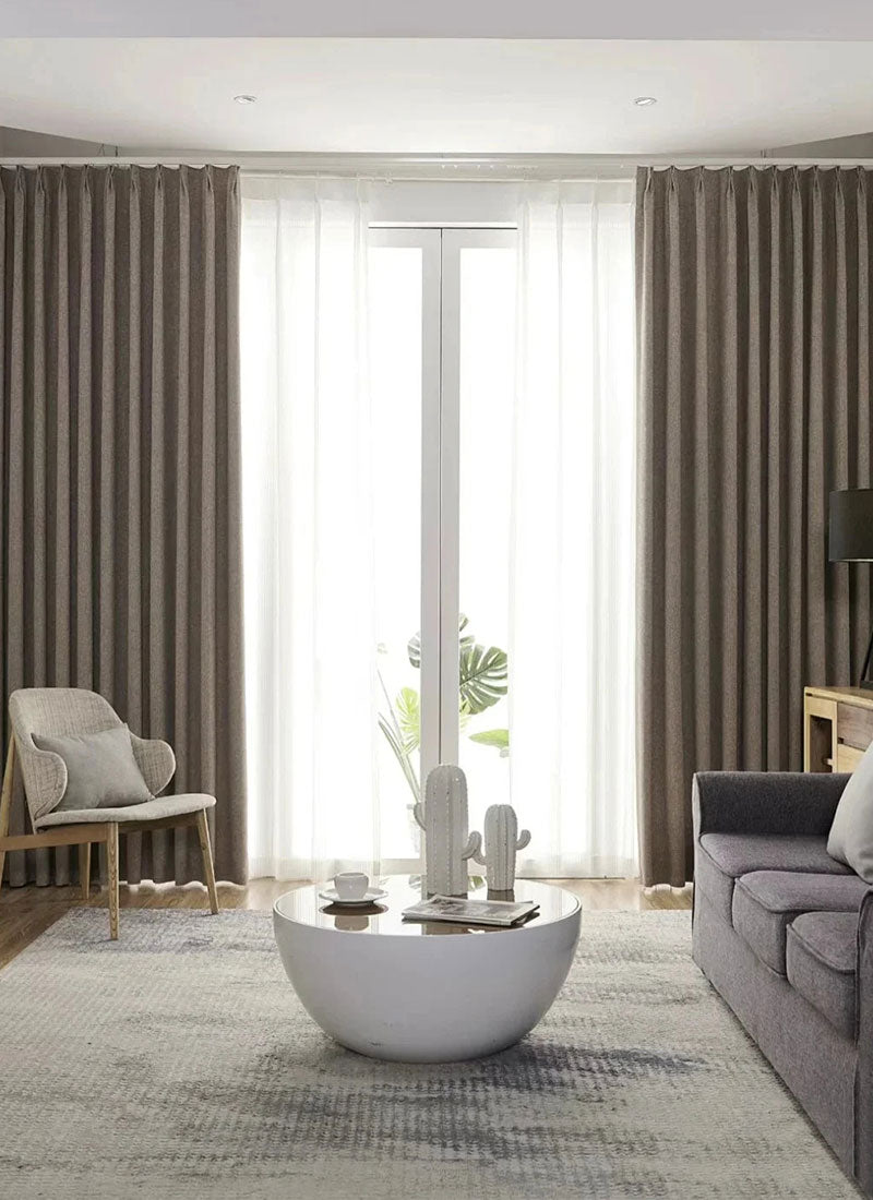 Modern Minimalist Suit Material Double-sided Cotton Dnd linen Curtains