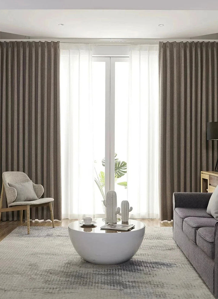 Modern Minimalist Suit Material Double-sided Cotton Dnd linen Curtains