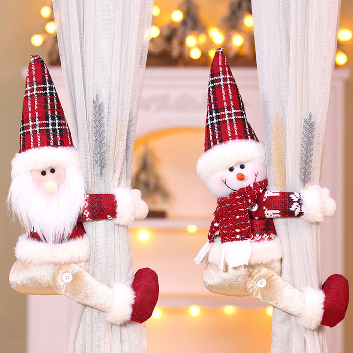 Curtain Ties Christmas Plush Doll Holders