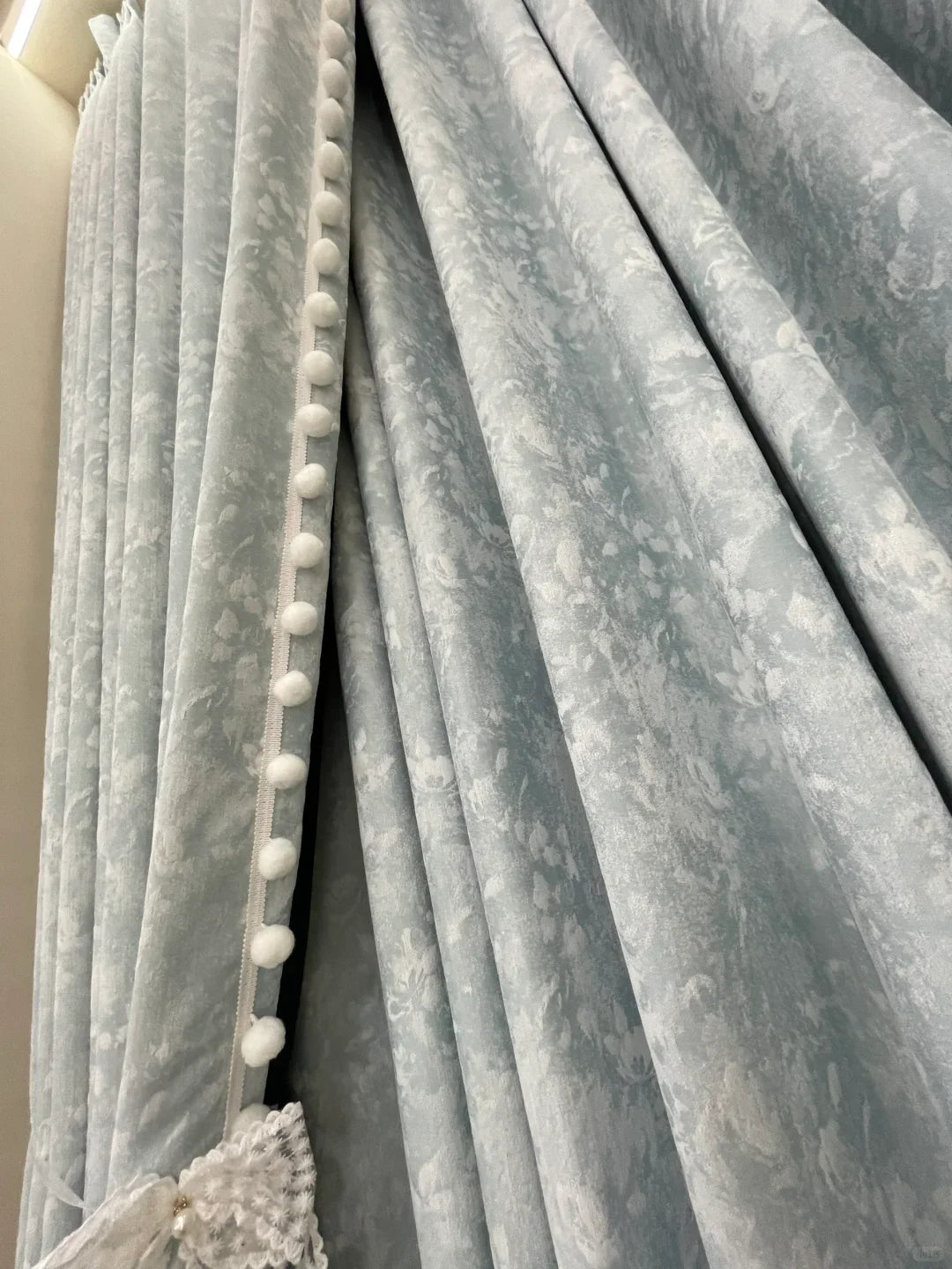 French Retro Chenille Blackout Curtains-2024 Fashion Downton Abbey Lace Fabric