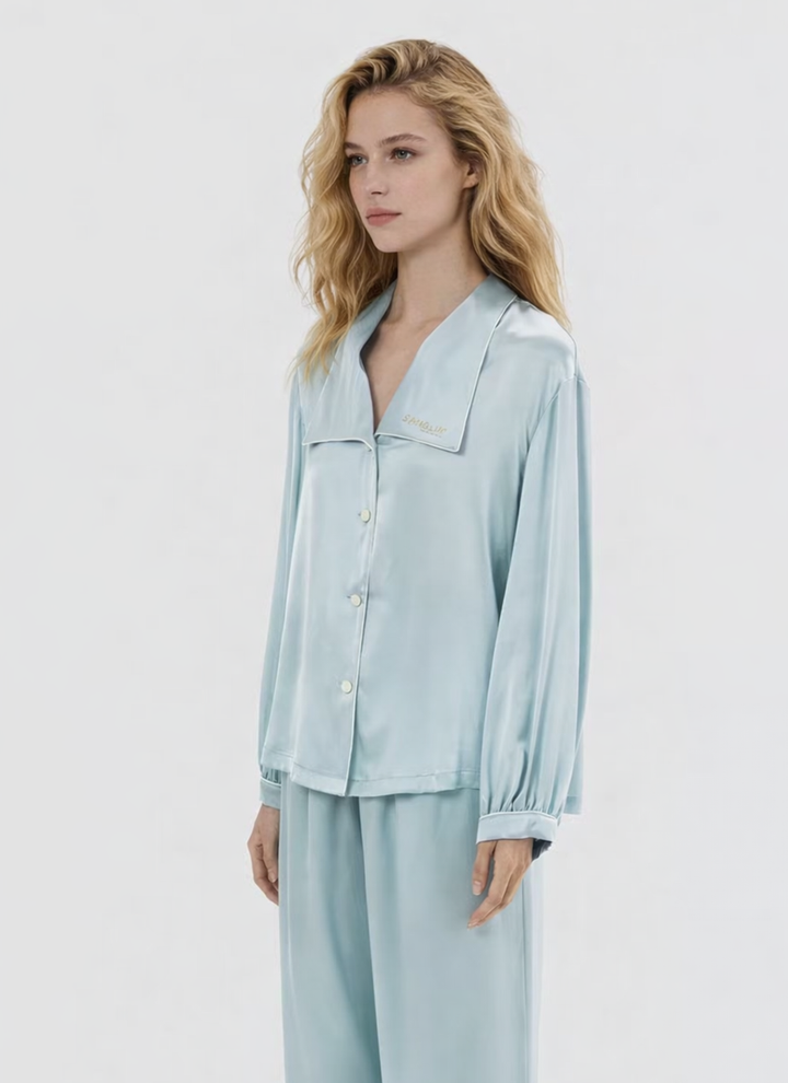 Pure Color Silk Pajamas Set – 100% Mulberry Silk