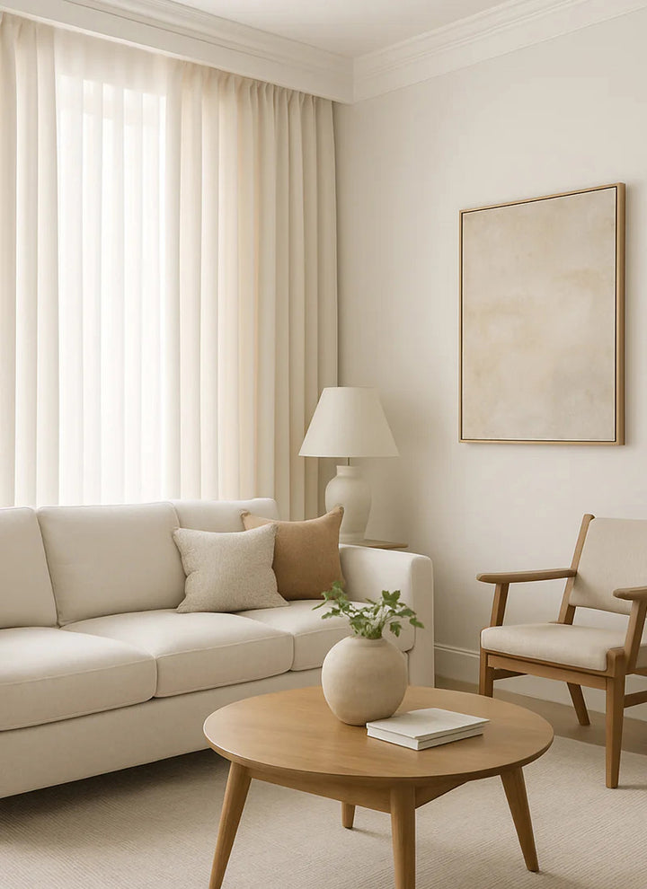Linen Embroidered  Vertical Blinds - A Serene Blend of Nature and Artistry