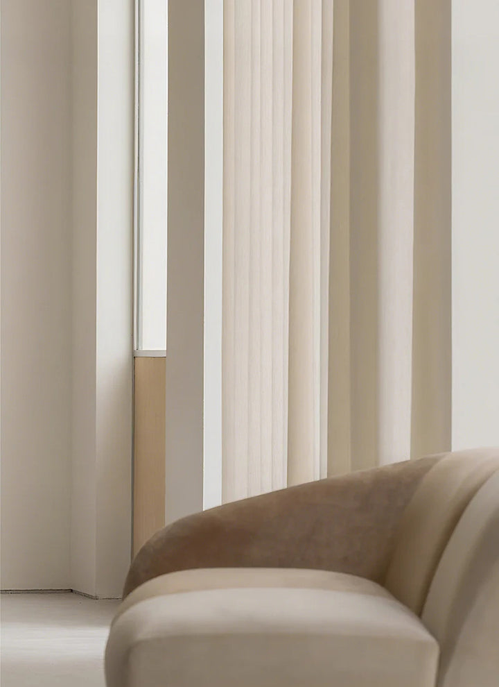 Linen Embroidered  Vertical Blinds - A Serene Blend of Nature and Artistry