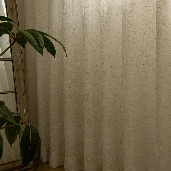 Herb-Lin Ivory Linen Sheer Curtains