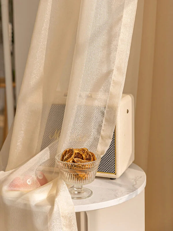 Dreamy Sheer Curtains Woven With Golden Thread