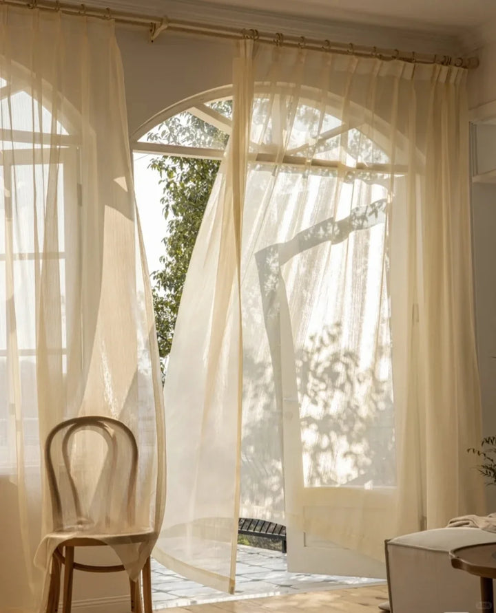 Dreamy Sheer Curtains Woven With Golden Thread