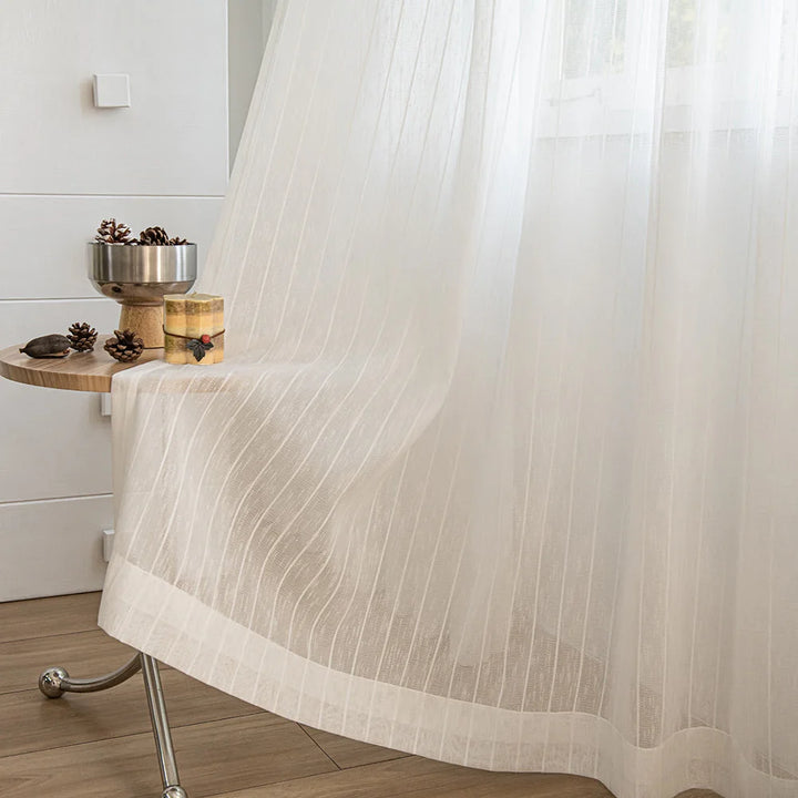 Gauzy Snowflake White Sheer Curtains