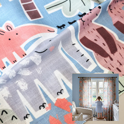 Jungle Friends｜Sheer curtain fabric sample｜HBJ