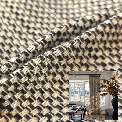 Mocha Basketweave｜Cotton curtain fabric sample｜RQW2616-7