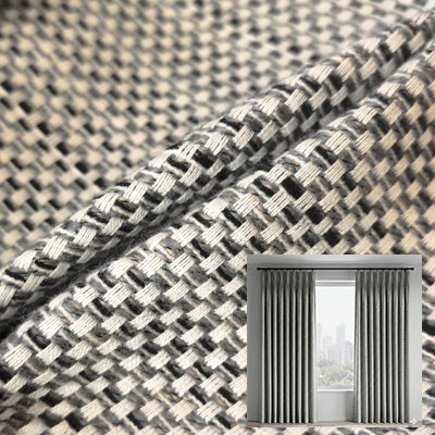 Grey Basketweave｜Cotton curtain fabric sample｜RQW2616-6