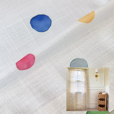 Rainbow Dots｜Sheer curtain fabric sample｜HBJ