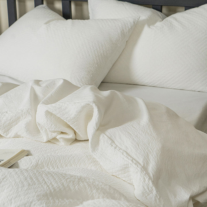 Luxury Organic Cloud-Weave Cotton Bed Set for Sensitive Skin，BareSkin-Friendly