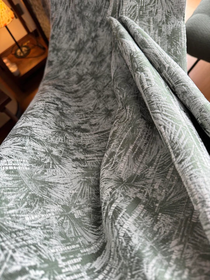 Vintage  Curtains With Palm Leaf Texture