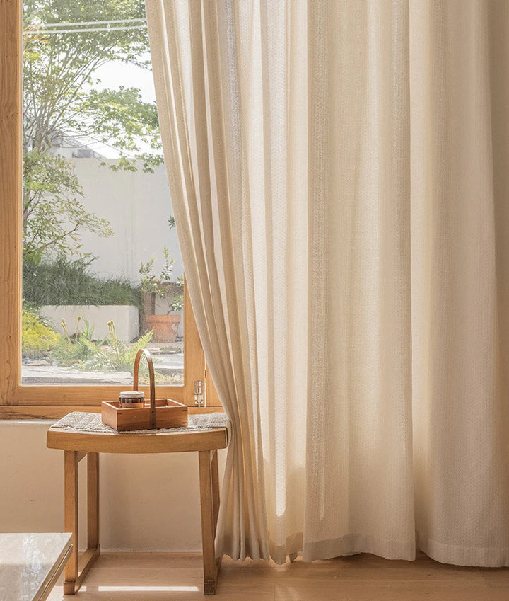 Flora-Lin Luxury Rhombus Texture Linen Curtains