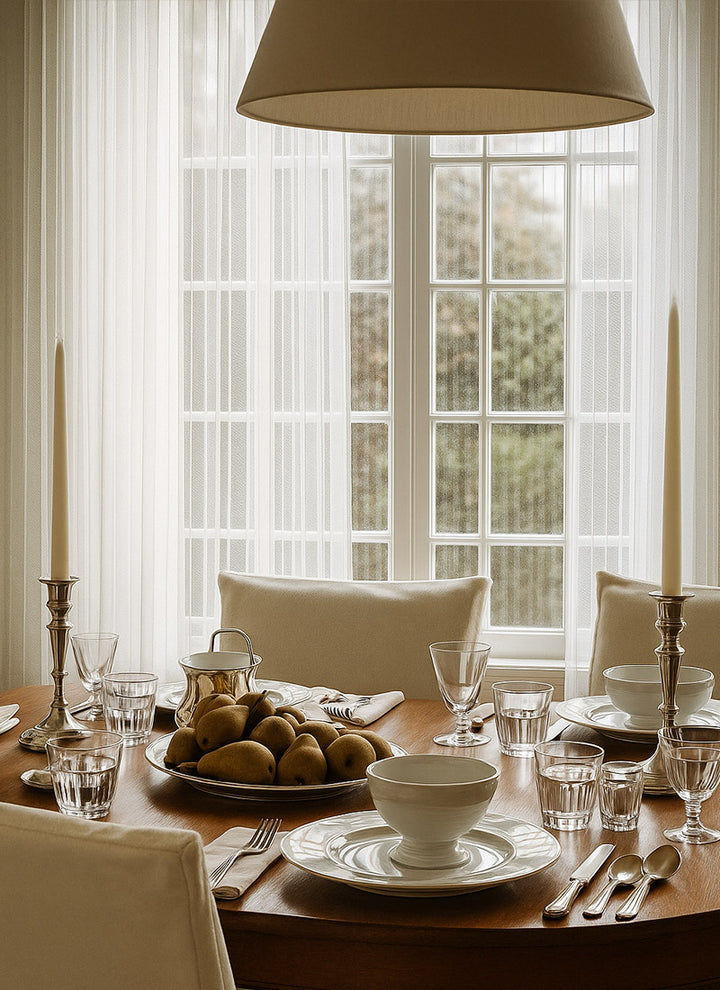 Gauzy Snowflake White Sheer Curtains