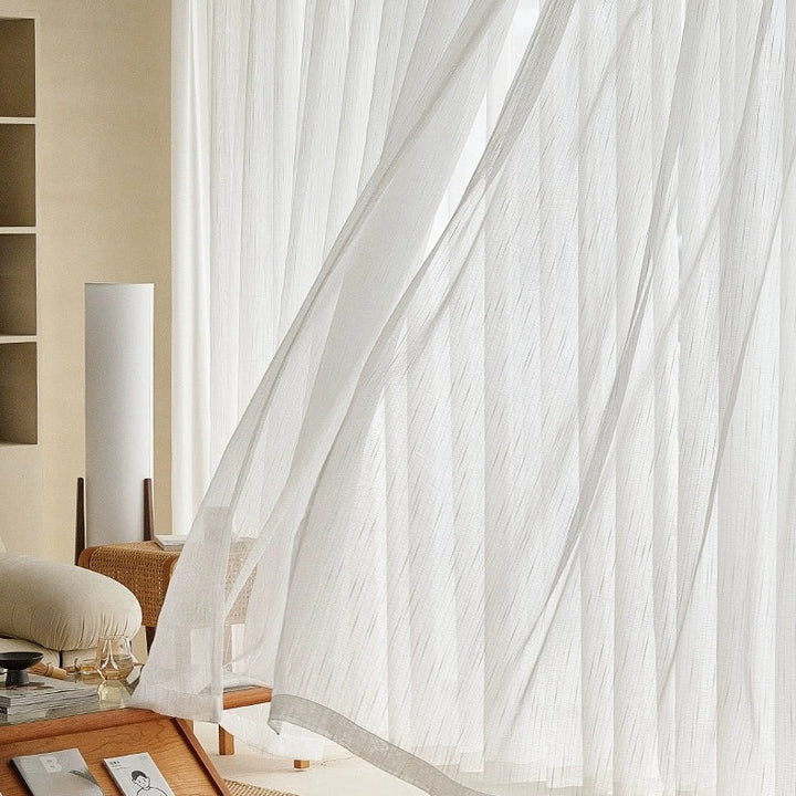 Gauzy Snowflake White Sheer Curtains