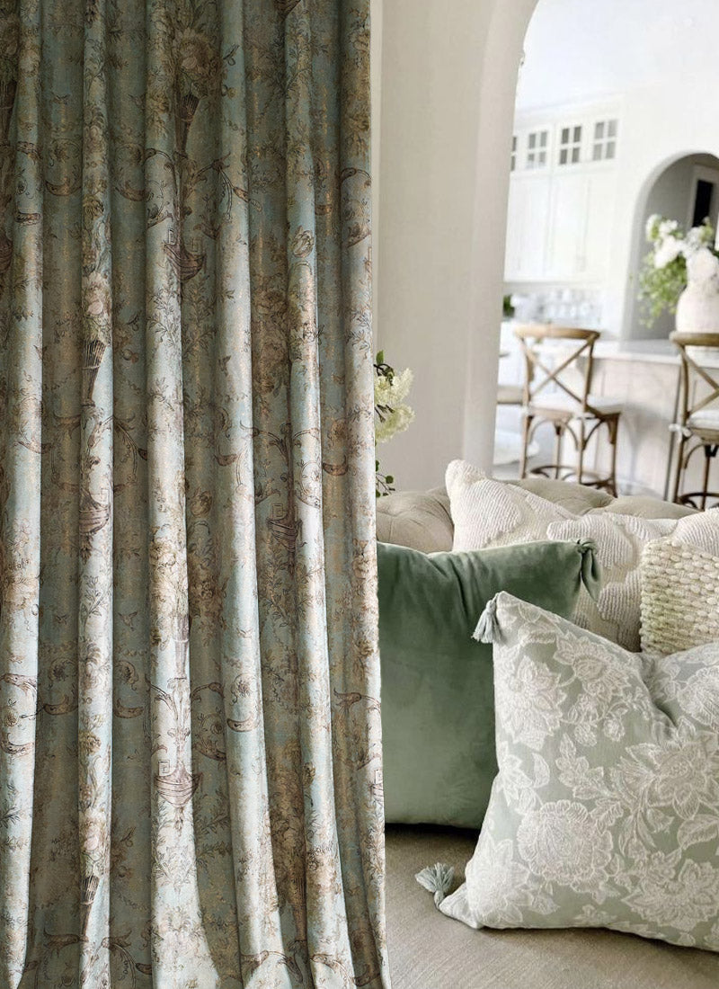 Luxury Curtains with Floral Pattern
