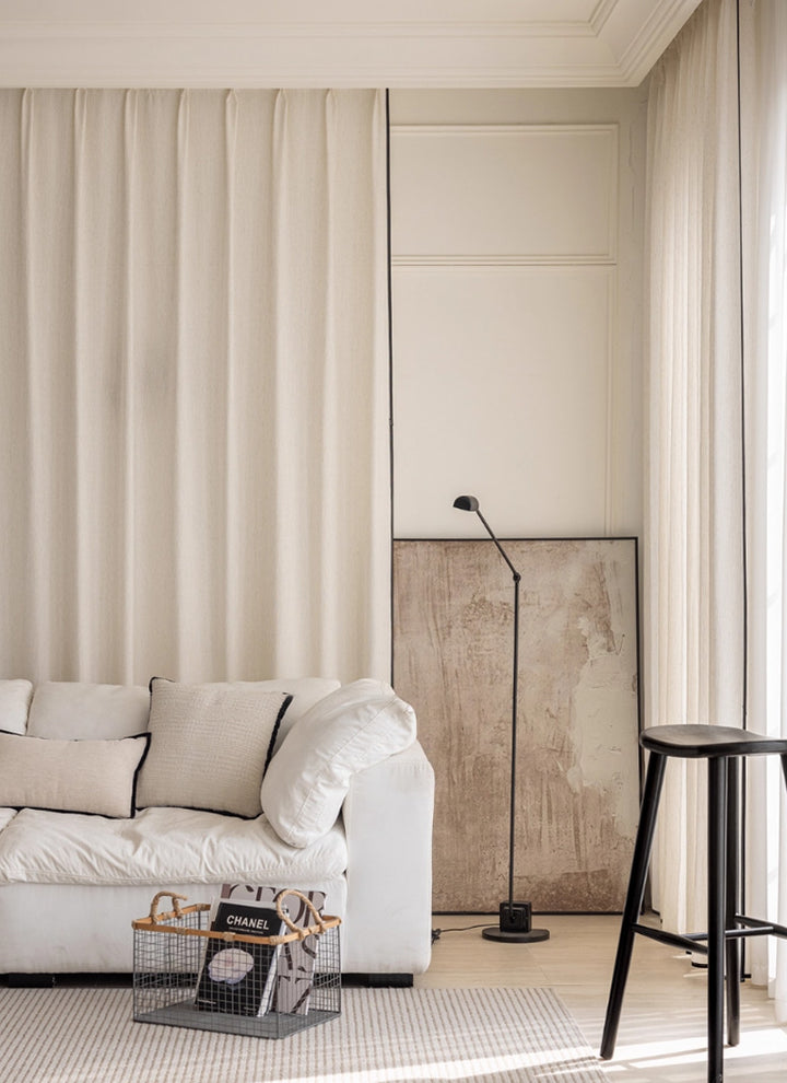 Custom Sheer Curtains with Black-Trimmed