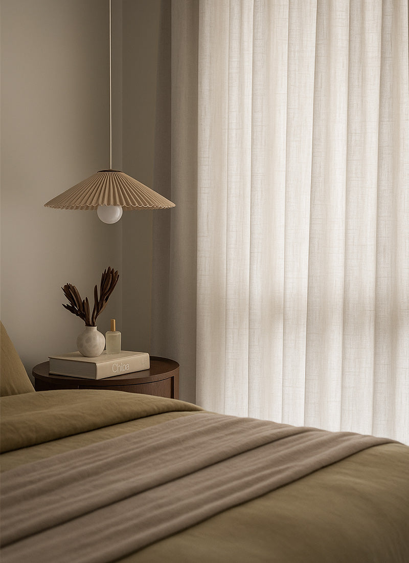 Semi Sheer Linen Curtains For Living Room, Modern Sheer Linen Curtains
