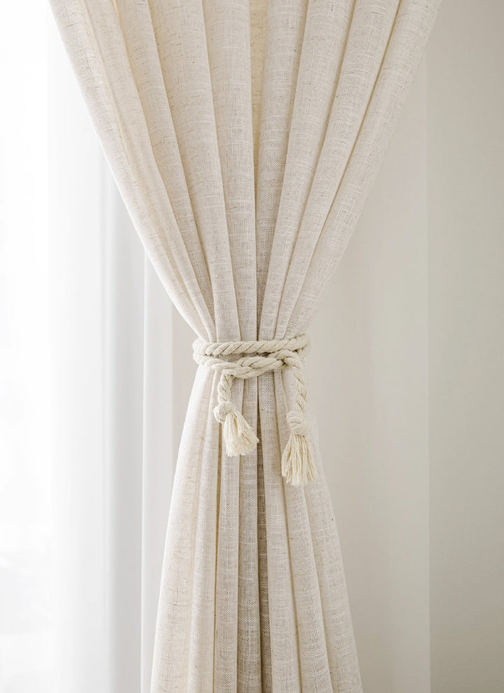 Semi Sheer Linen Curtains For Living Room, Modern Sheer Linen Curtains